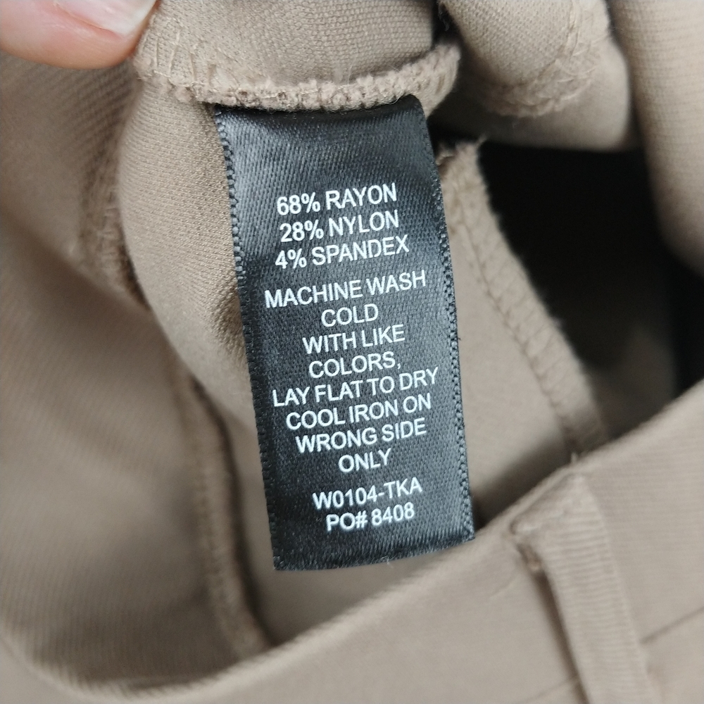 SOLD-Betabrand Pull On Straight Leg Tan Pants S - Picture 5 of 5